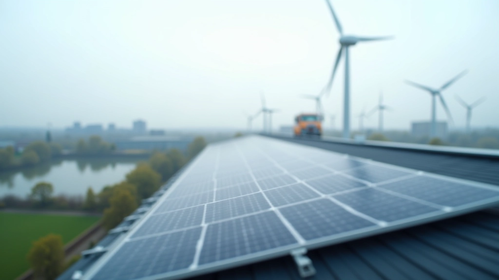 Nachhaltiges Chemiebetrieb mit grünen Energiepanelen und modernen Technologien auf dem Dach